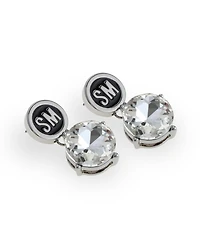 Steve Madden Faux Stone Signature Logo Drop Earrings