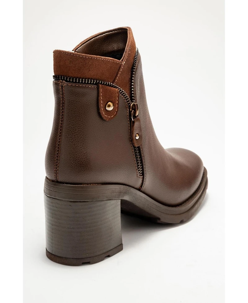 Prologue Shoes Parly Zip Block Heel Boot (Women)