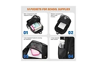 Batfox Mesh Backpack Heavy Duty, See Through School Backpack Transparent Bookbag for Swimming, Beach, Sports, Work