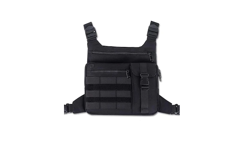 Batfox Tactical Chest Pack Running Bag: Lightweight Water-Resistant Outdoor Sports Vest for Hiking Edc - Men & Women