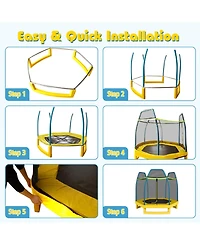 Sugift 7 Feet Kids Recreational Bounce Jumper Trampoline