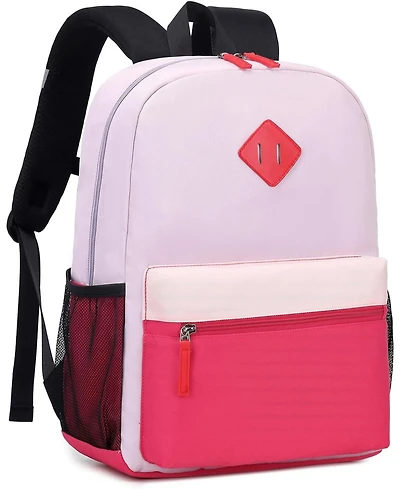 Batfox Kids Backpack, 16'' Lightweight School Backpack for Boys Girls,Casual Bookbag for Primary Elementary Middle School,Age 5-14,Pink,Large S