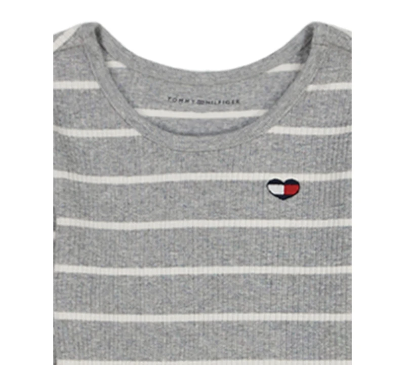 Tommy Hilfiger Girls Toddler 2T-4T Peplum Hem Top and Flare Leg Pants, 2-Piece Set