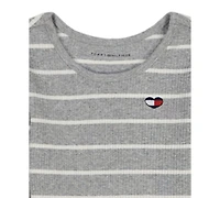 Tommy Hilfiger Girls Toddler 2T-4T Peplum Hem Top and Flare Leg Pants, 2-Piece Set