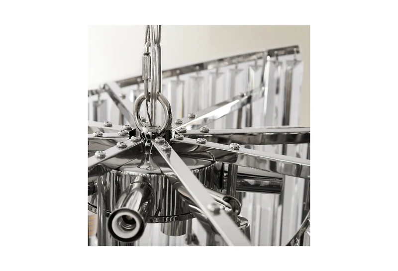 Z Gallerie Luxe Spiral Chandelier - Nickel/Clear