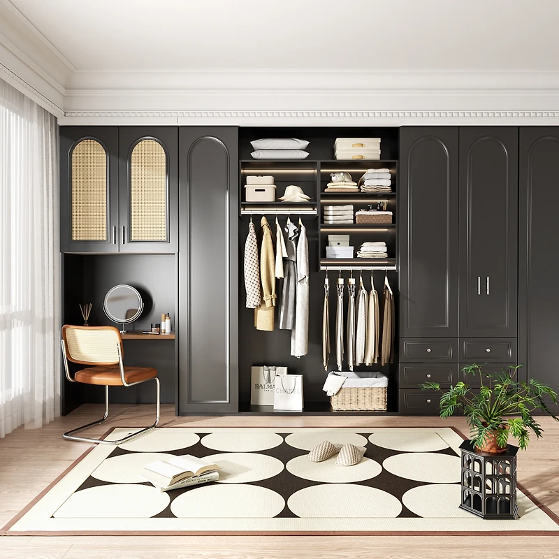 Lovmor Wood Shelf Medium Double Hanging Closet Unit