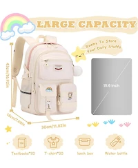 Batfox Girls Backpack 3 Pcs Set Multiple Pockets