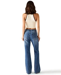 Steve Madden Women's Irys Shanks Flared High Rise Ankle Jeans