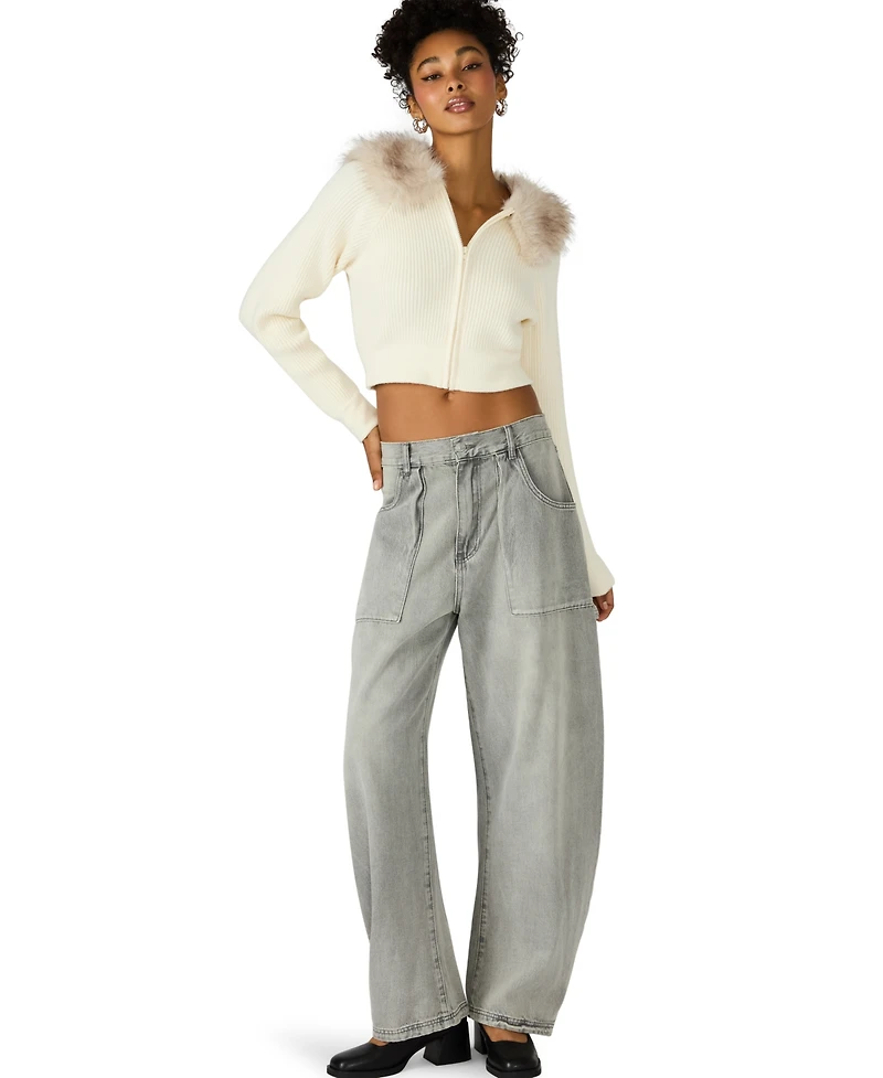 Steve Madden Women's Lysia Collared Sweater Jacket