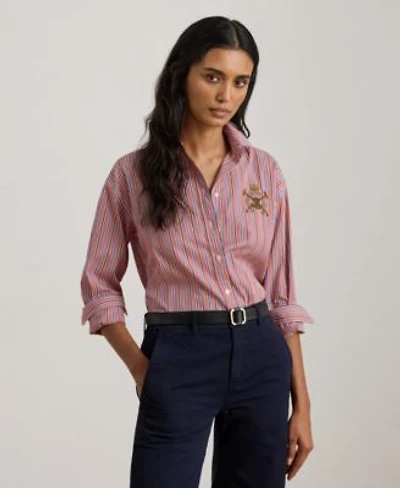 Lauren Ralph Lauren Womens Striped Broadcloth Shirt