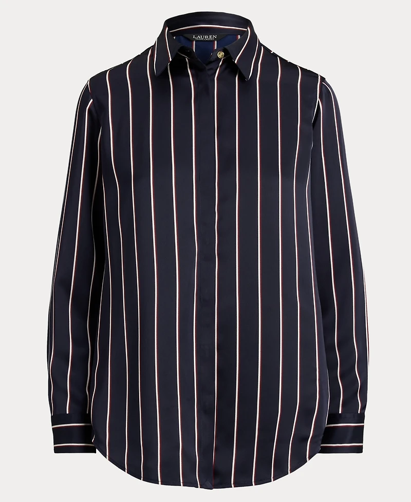 Lauren Ralph Women's Striped Charmeuse Shirt