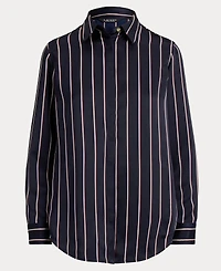 Lauren Ralph Women's Striped Charmeuse Shirt