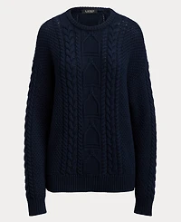 Lauren Ralph Women's Cable-Knit Crewneck Sweater
