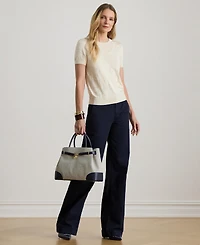 Lauren Ralph Women's Belting-Motif Short-Sleeve Sweater