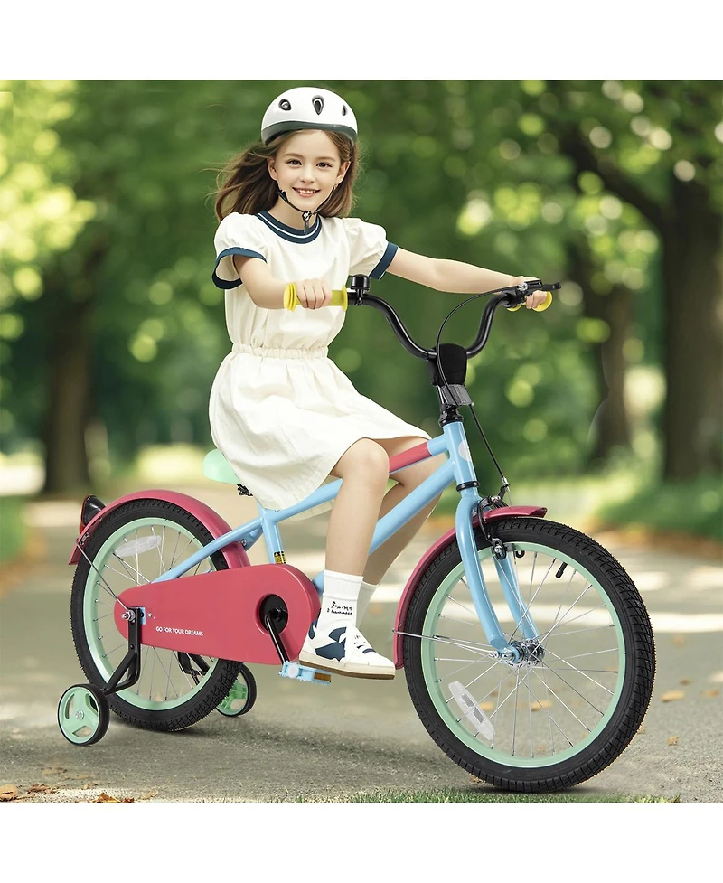Sugift 18 Inch Kids Bike with Adjustable Handlebar and Saddle Blue