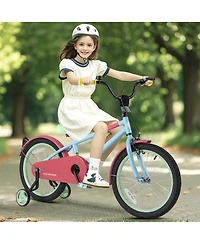 Sugift 18 Inch Kids Bike with Adjustable Handlebar and Saddle Blue