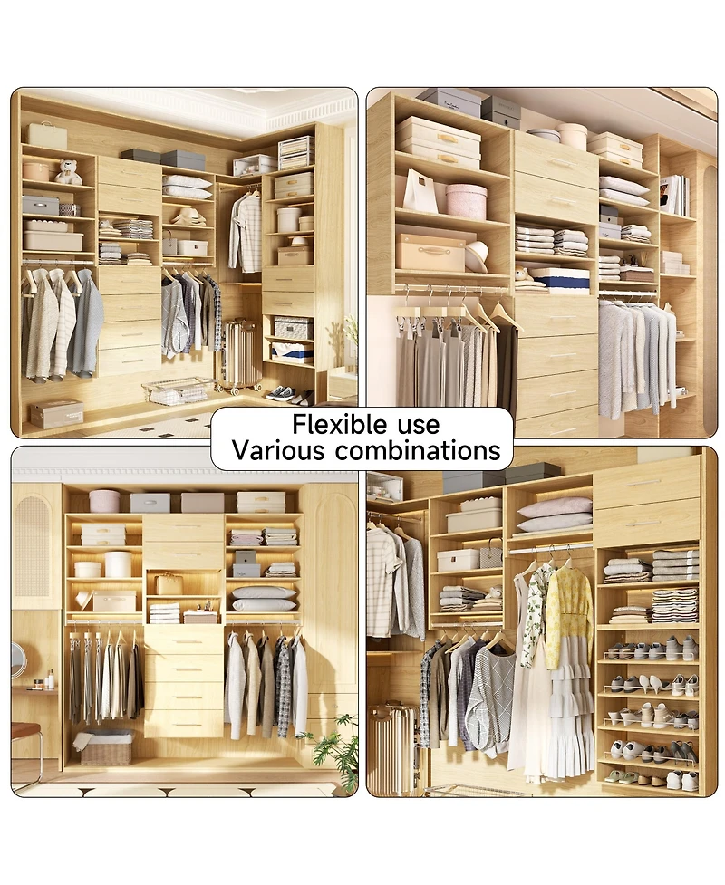 Lovmor Mdf Wood Shelf Tall Hanging Closet Unit