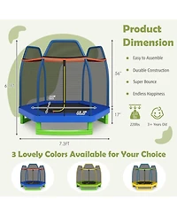 Skonyon 7-Foot Kids Trampoline – Recreational Bounce Jumper with Safety Features, Fun Outdoor Play Equipment