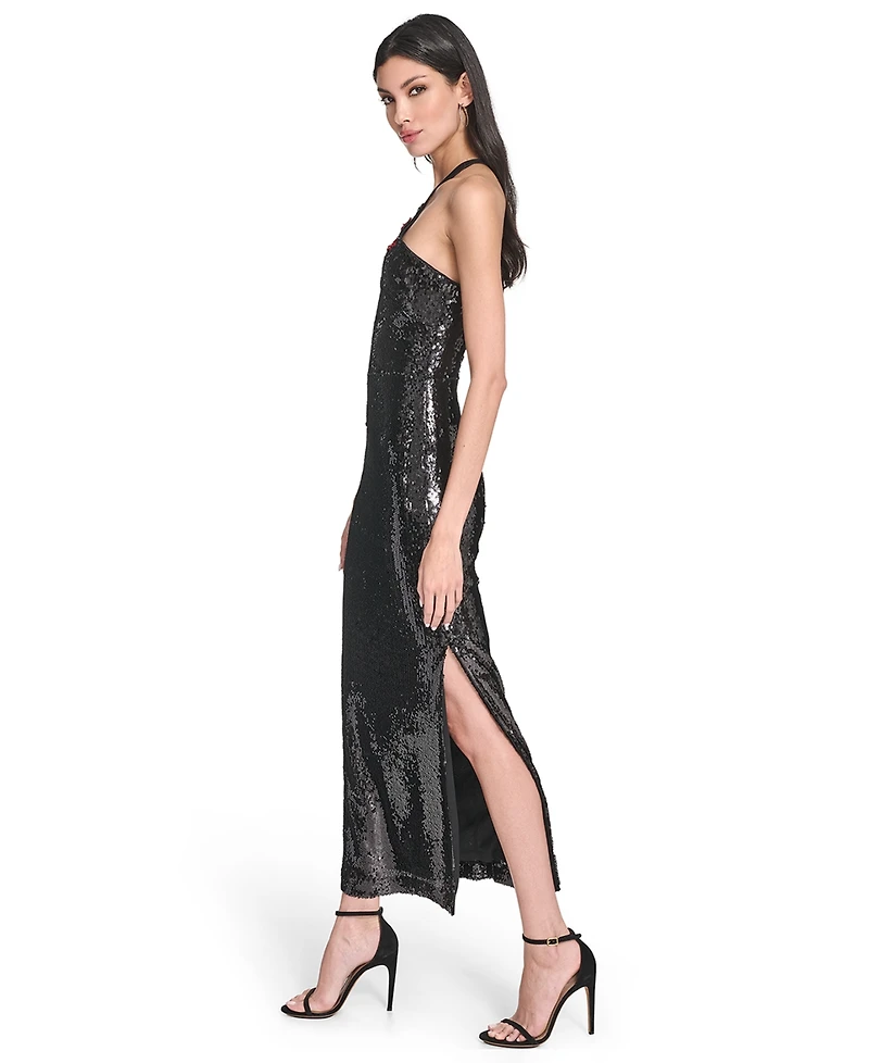 Eliza J Women's Social Sequined Halter Neck Dress
