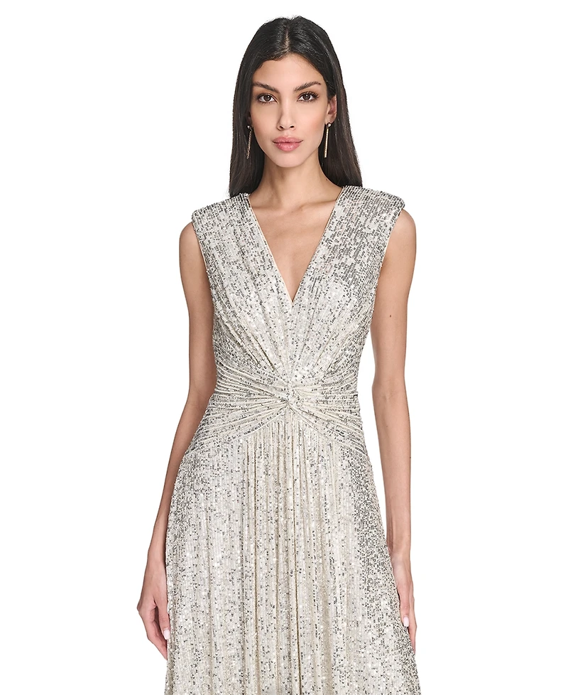 Eliza J Women's Social Sequined V-Neck Dress