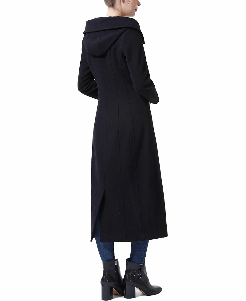 Bgsd Women's Hooded Wool Blend Long Coat