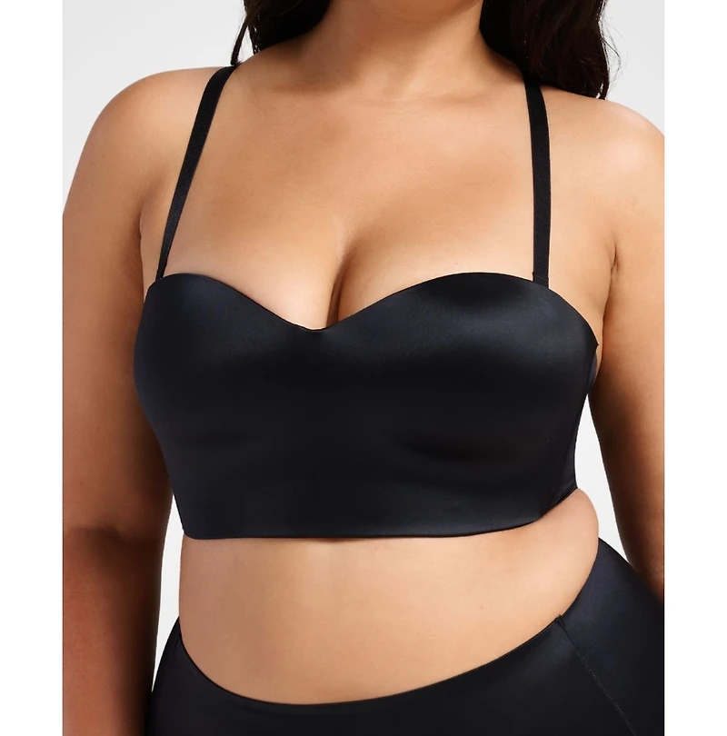 Siella Women's Support Smooth Satin Multiway Straps Foam Bustier