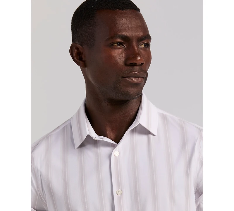 Perry Ellis Men's Long Sleeve Ombre Yarn-Dyed Stripe Shirt