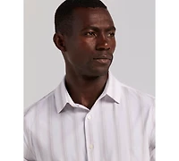 Perry Ellis Men's Long Sleeve Ombre Yarn-Dyed Stripe Shirt