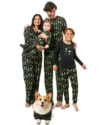 Leveret Matching Family Black Alien Cotton Halloween Pajamas