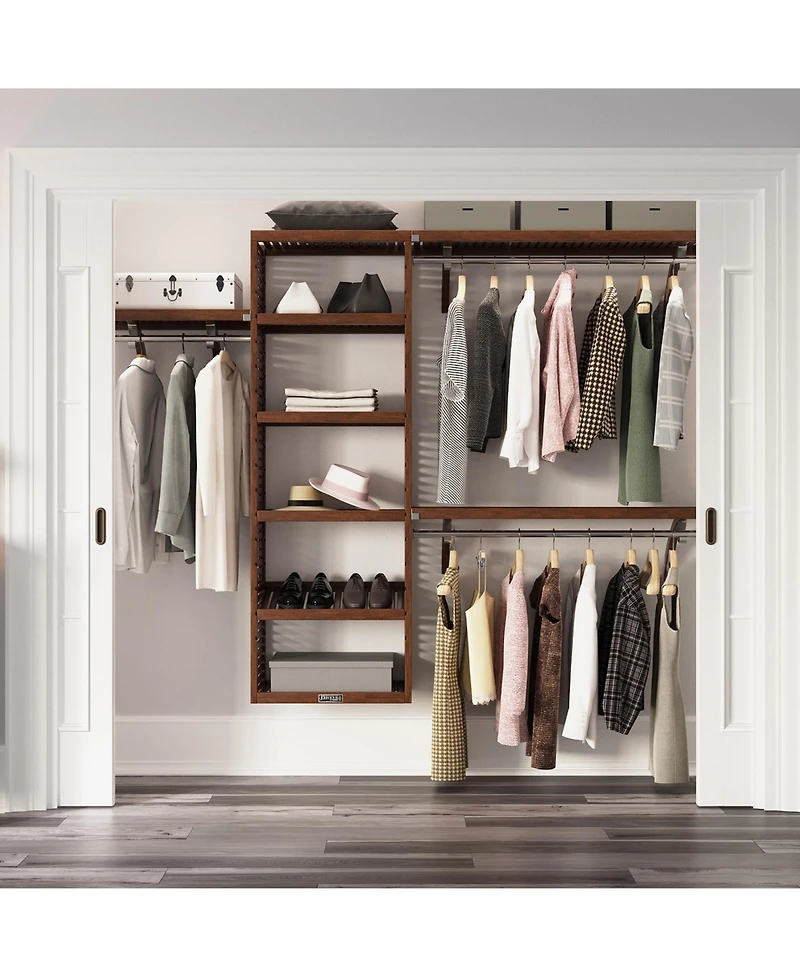 John Louis Home Solid Wood Walk-In Closet Organizer