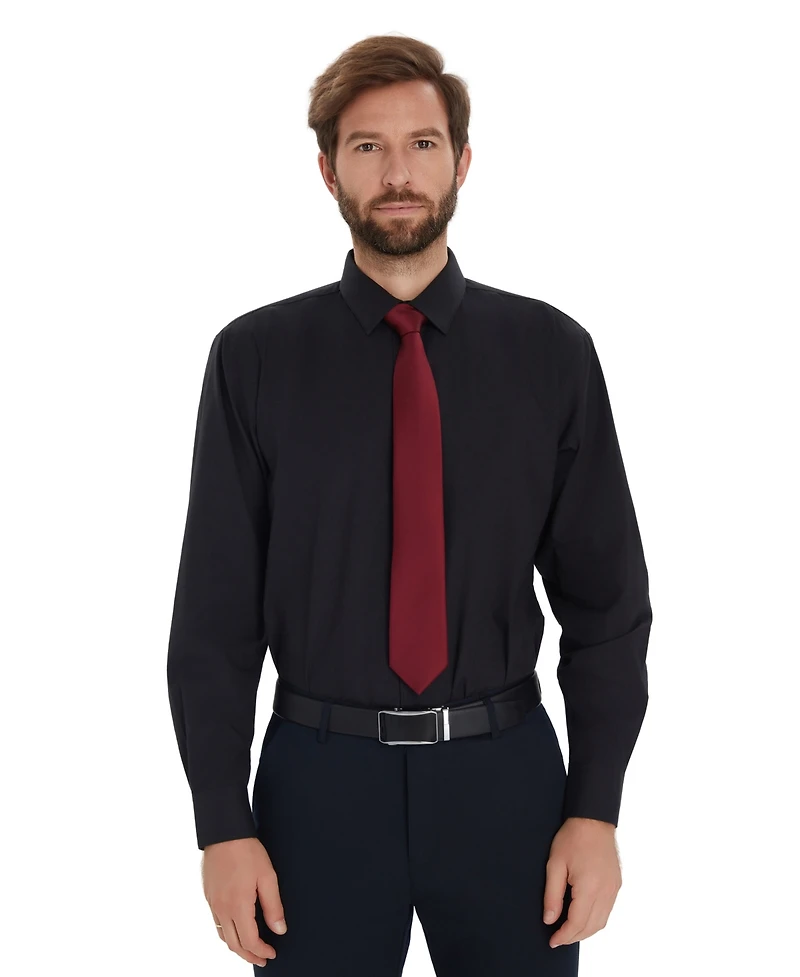 Alfani Men's Promo Solid Regular-Fit Spread Collar Dress Shirt, Macy's Exclusive