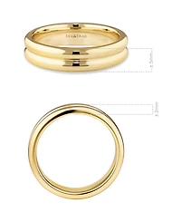 Devata Lined Band Ring Gold Plated Sterling Silver, 9