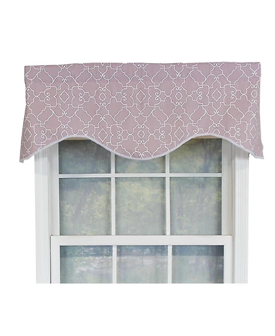 Rlf Home Haven Trimmed Cornice 100% Cotton with Fully Lined 3" Rod Pocket Valnance for Windows 50" x 17" Quartz