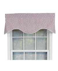 Rlf Home Haven Trimmed Cornice 100% Cotton with Fully Lined 3" Rod Pocket Valnance for Windows 50" x 17" Quartz
