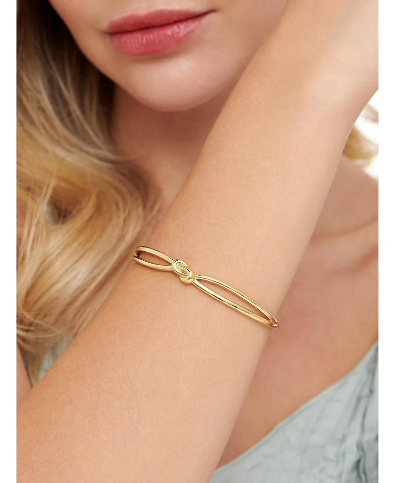 Devata Love Knot Bangle Bracelet in Gold Plated Sterling Silver