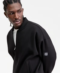 Guess Men's Logo Patch Bomber Sweatshirt