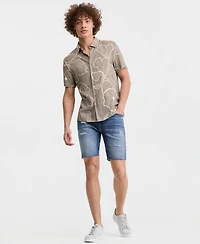 Guess Men's Floral Short-Sleeved Button-Up Shirt
