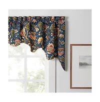 Ellis Curtain Regency Swag Shaped 3" Rod Pocket Valances for Windows 100" x 30" Navy