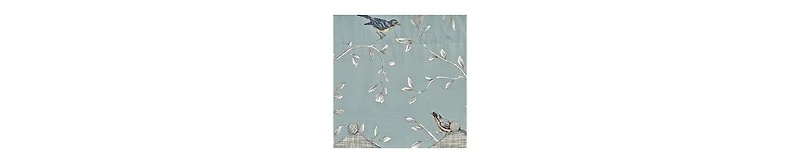 Rlf Home Trend Bird Petticoat Valance Citrine. 3"Rod Pocket, Contrast Bottom fabric. Hand Made Buttons 50"W x 15"L
