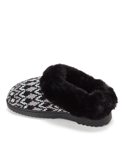Dearfoams Women's Hannah Festive Knit Clog House Shoe Slipper
