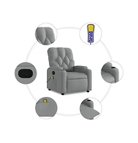 vidaXL Massage Recliner Chair Light Gray Fabric