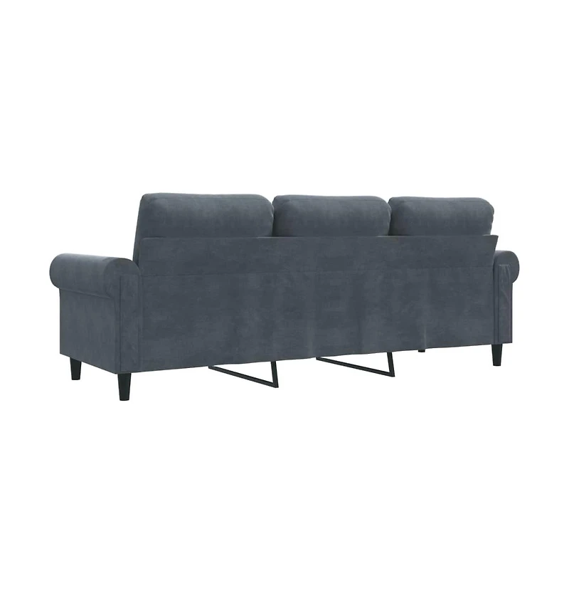 vidaXL 3-Seater Sofa Dark Gray 70.9" Velvet