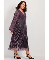 Avenue Women's Plus Pleated Plisse Dress
