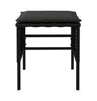 vidaXL Patio Footstools with Cushions 4 pcs Black Poly Rattan