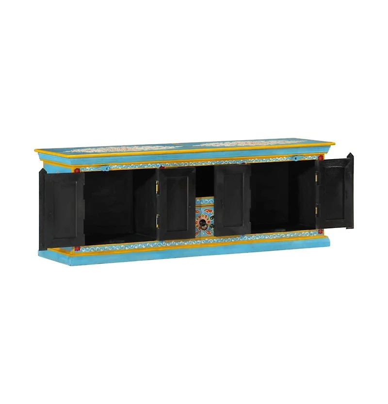 Tv Stand Blue 43.3"x11.8"x15.7" Solid Wood Mango