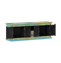 Tv Stand Blue 43.3"x11.8"x15.7" Solid Wood Mango