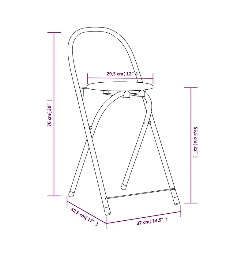 Five Piece Folding Dining Set Mdf Black