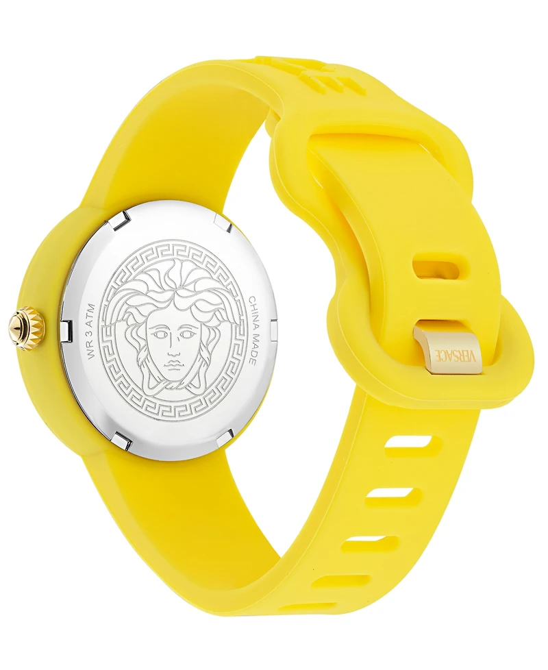 Versace Kids Medusa Pop Yellow Silicone Strap Watch, 32mm