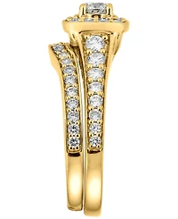 Macy's Diamond Halo 2-Pc. Bridal Set (1-1/5 ct. t.w.) in 14k Yellow Gold