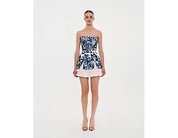 Milla Women's Strapless Mini Dress With Accent Lacing